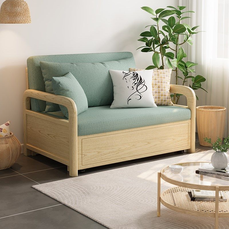 全实木沙发床折叠两用2024新款 单人小户型客厅两用阳台多功能床,住宅家具,沙发床,淘宝优惠券,粉丝福利购,淘宝优惠卷