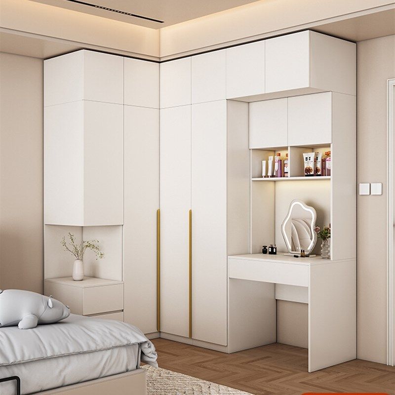 实木L型转角衣柜梳妆台卧室家用拐角衣帽间90度书桌衣橱一体组合,住宅家具,自由组合衣柜,淘宝优惠券,粉丝福利购,淘宝优惠卷