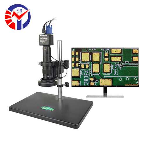 高清CCD视频显微镜GP680V VGA信号输出21-135倍工业电子显微镜