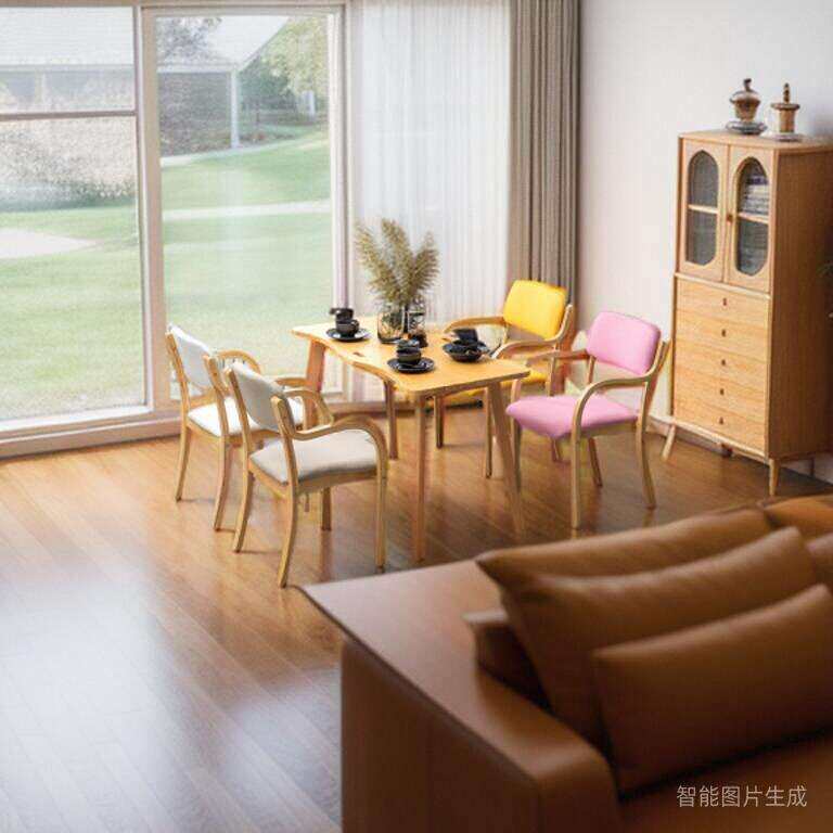 时尚简约 家日式实木曲木椅会议椅书房椅电脑靠背扶手养老院椅子