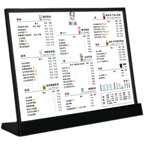 吧台发光广告牌A3萤光板菜单展示牌夜市摆摊台牌奶茶店价目表桌牌