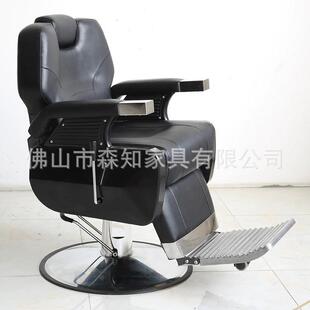 跨境美发椅子发廊专用旋转可放倒理发椅复古修容刮胡大椅沙龙家具