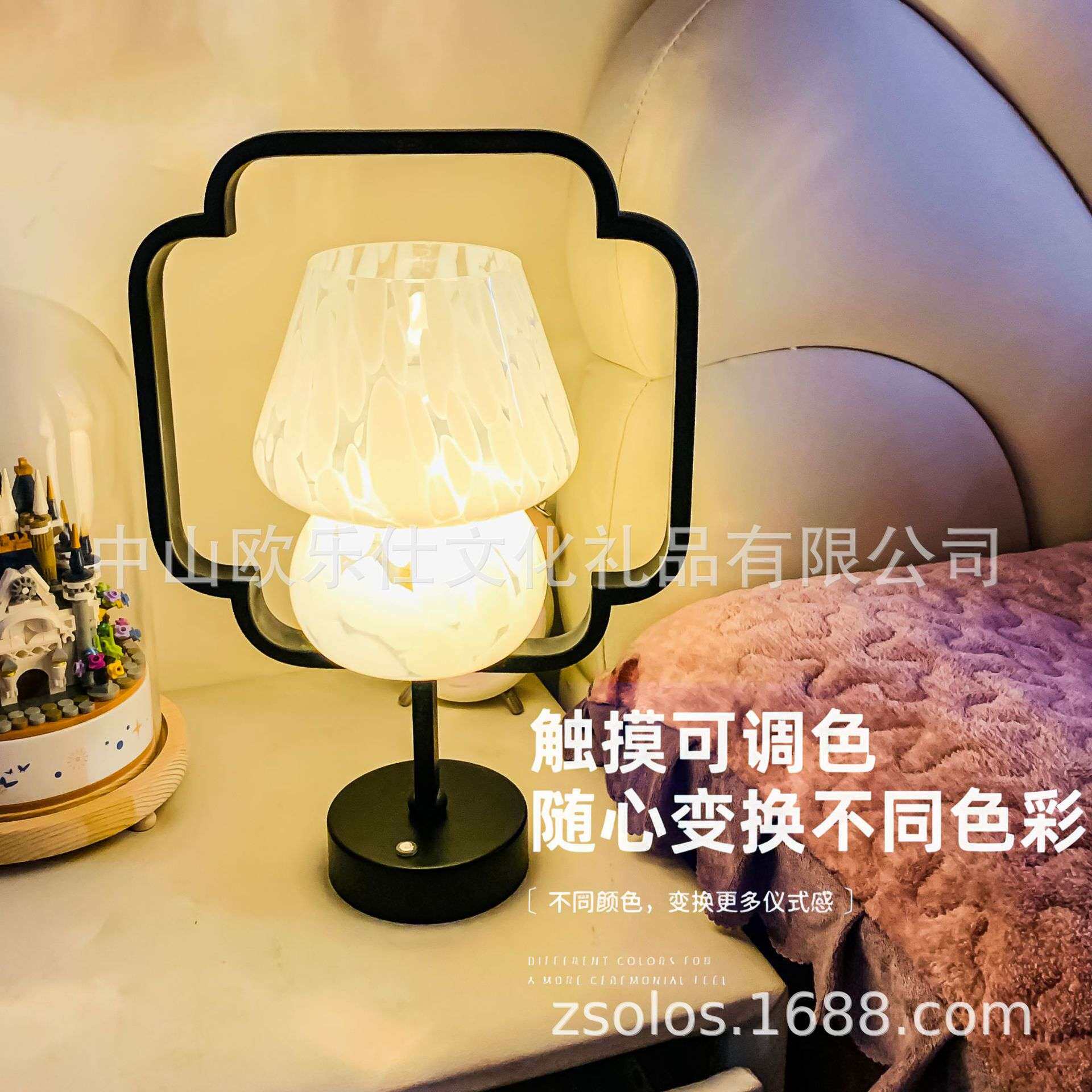 新中式跨境桌面台灯中国风玄关装饰灯夜灯阳台茶室卧室床头灯