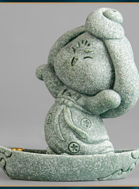 碌心 中式国潮风唐仕女云舟乐舞 青砂石创意桌面茶宠家居装饰摆件