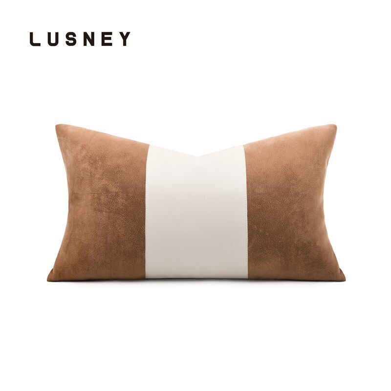 侘寂风高档鹿绒皮革棕色抱枕沙发客厅样板房间民宿床头腰枕靠垫套,居家布艺,腰靠垫,淘宝优惠券,粉丝福利购,淘宝优惠卷