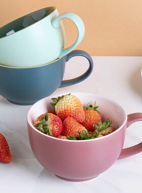 MAR三月汤杯创意陶瓷水杯家用早餐杯牛奶麦片杯燕麦杯大容量杯