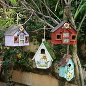 鸟屋房子树上壁饰 饰园林造景 喂鸟器鸟窝森林公园庭院室内园艺装