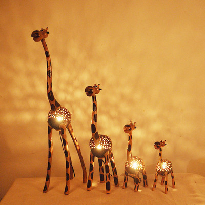 泰式椰壳装饰台灯床头灯手工氛围灯儿童小夜灯长颈鹿客厅落地灯