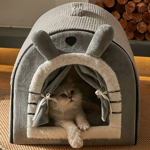 猫窝四季通用封闭式猫别墅房子帐篷全可拆洗夏天凉席宠物用品狗窝