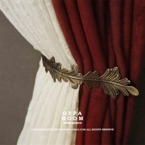 树叶凤尾 高端窗帘墙上固定挂钩墙勾欧式壁挂壁钩挂饰配件银金色