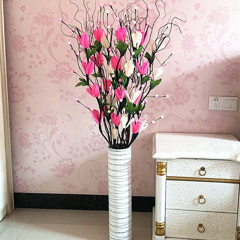 客厅落地假花叶脉干花仿真干枝插花高花瓶花大牡丹新房装饰摆设,家居饰品,仿真花/假花,淘宝优惠券,粉丝福利购,淘宝优惠卷