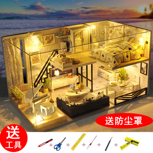 diy小屋阁楼别墅时光浅影迷你玩具屋创意打发消磨时间 手工div