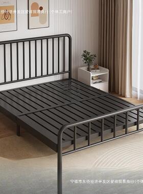z%北欧铁艺床现代简约单人床1.5m双人1.8米儿童铁床出租房1米经济