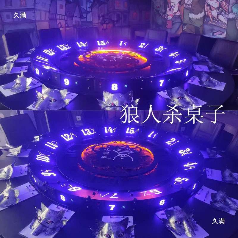 狼人杀桌子12-15人工业风餐厅机械怀旧复古纯手工剧本杀桌子