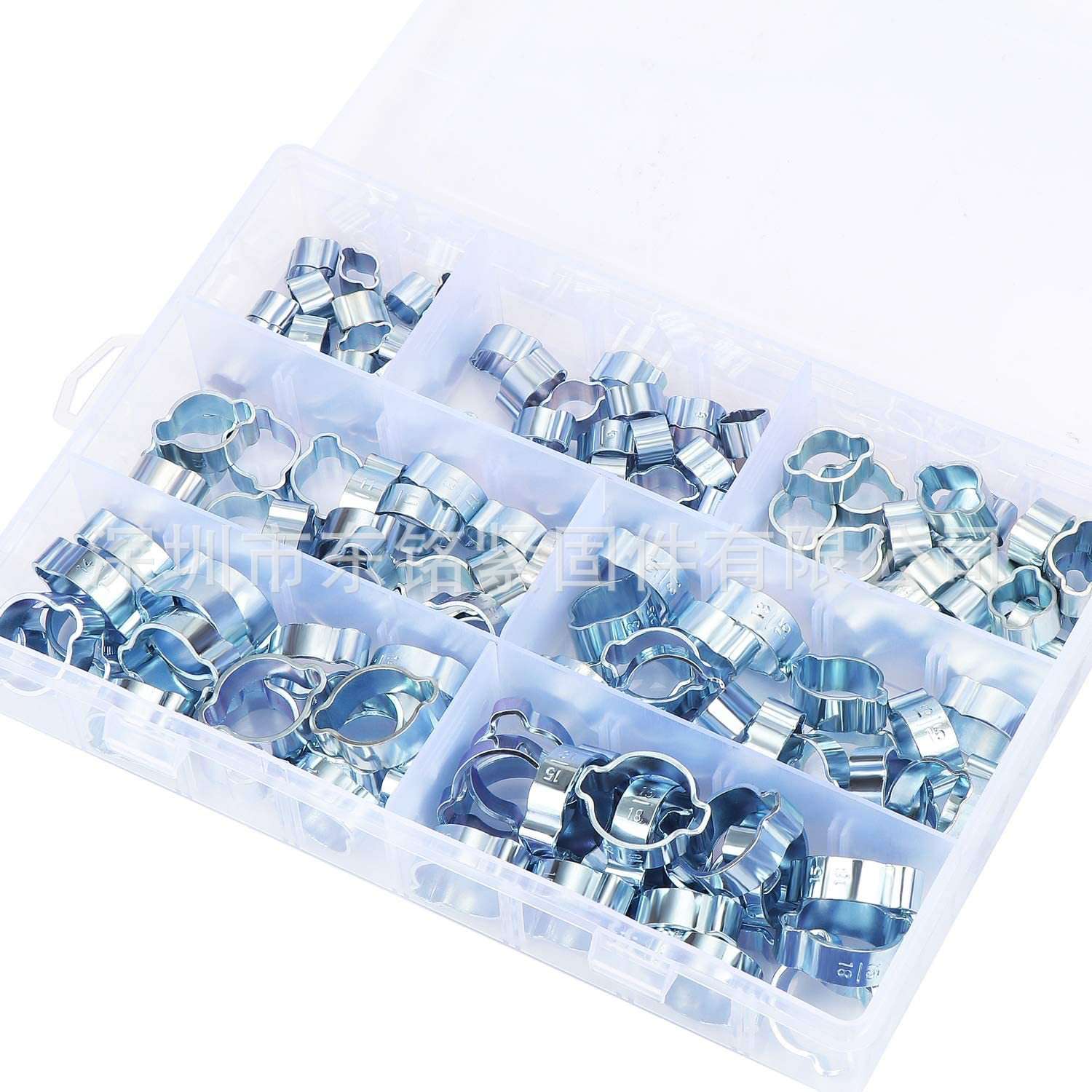 7–20mm7尺寸双耳软管夹具140个装真空管紧固件夹套件防锈处理