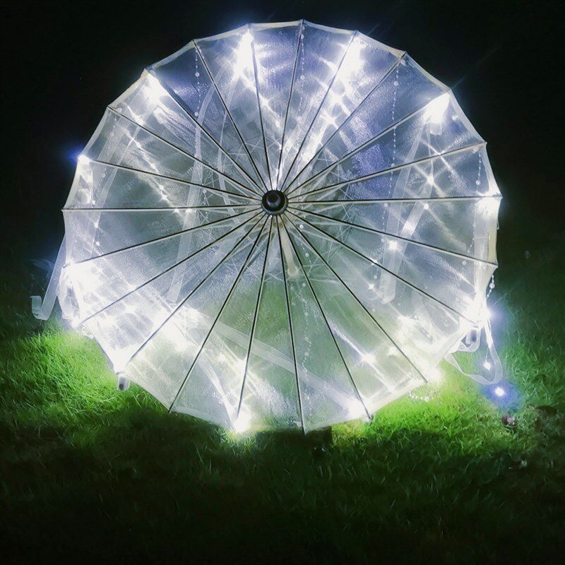 夜光发光古装透明油纸伞古照仙气拍风道具带儿童走秀流苏伞灯雨伞