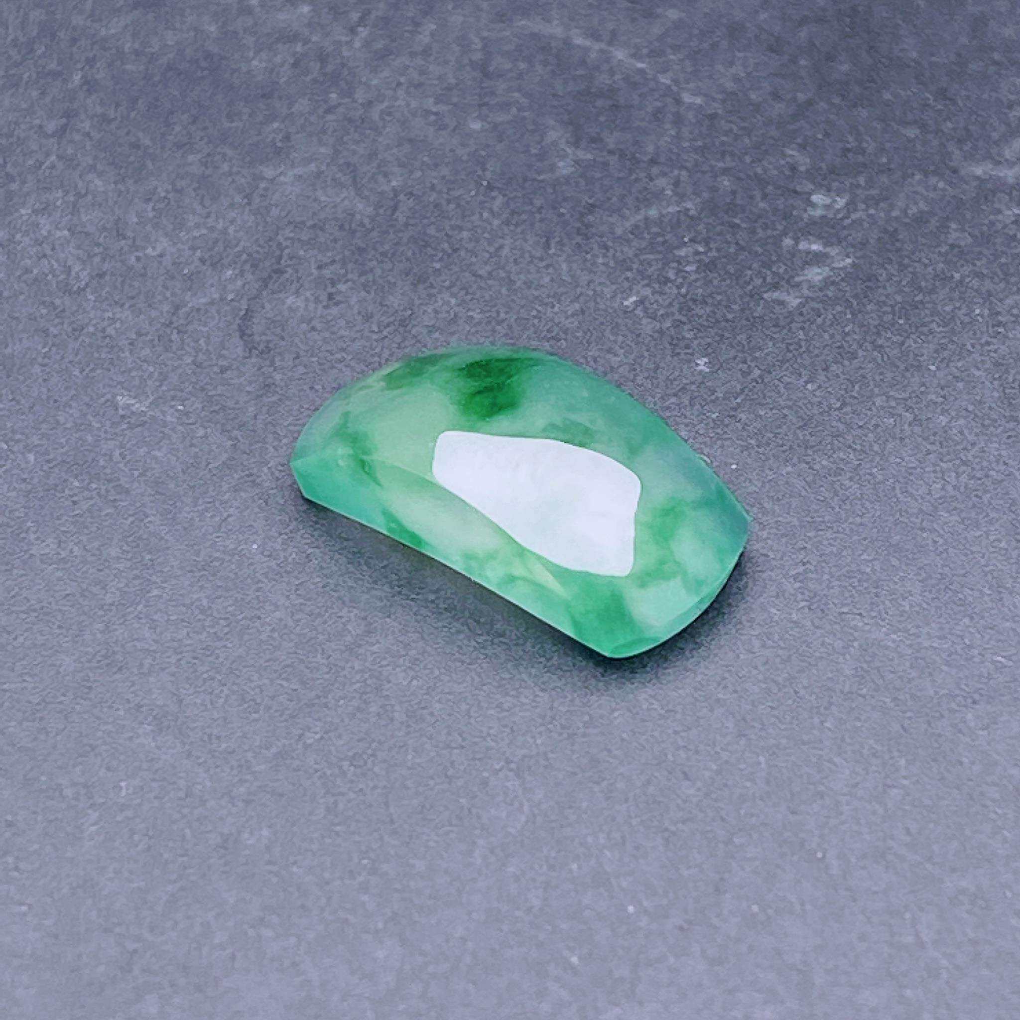 缅甸天然翡翠a货高冰飘花马鞍戒面裸石fxj,尺寸:14.1-7-4mm