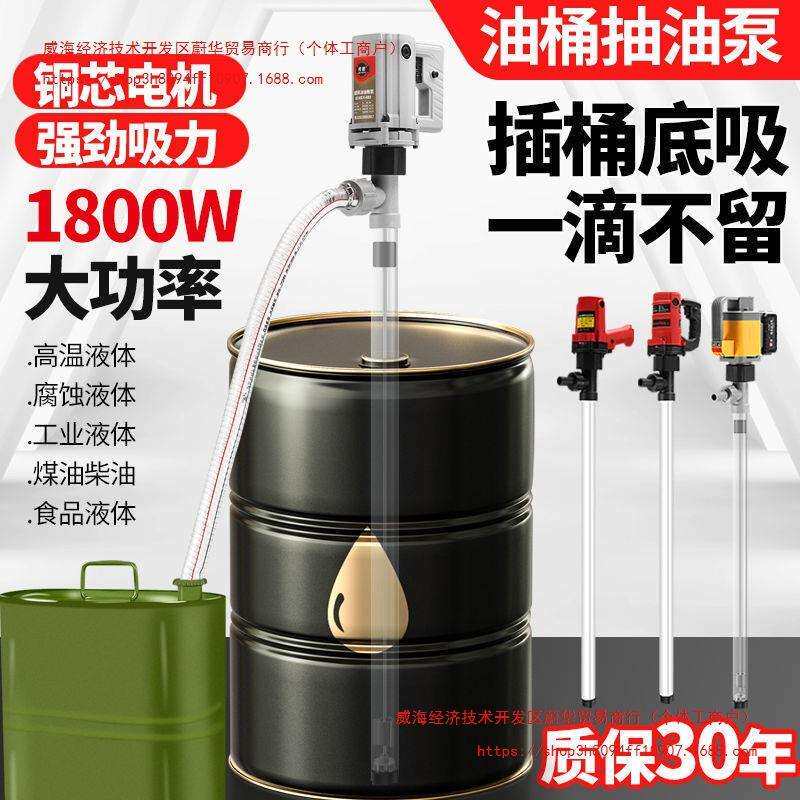 手提式电动油桶泵220v大功率抽液泵柴油食用油加油机抽油器抽油泵