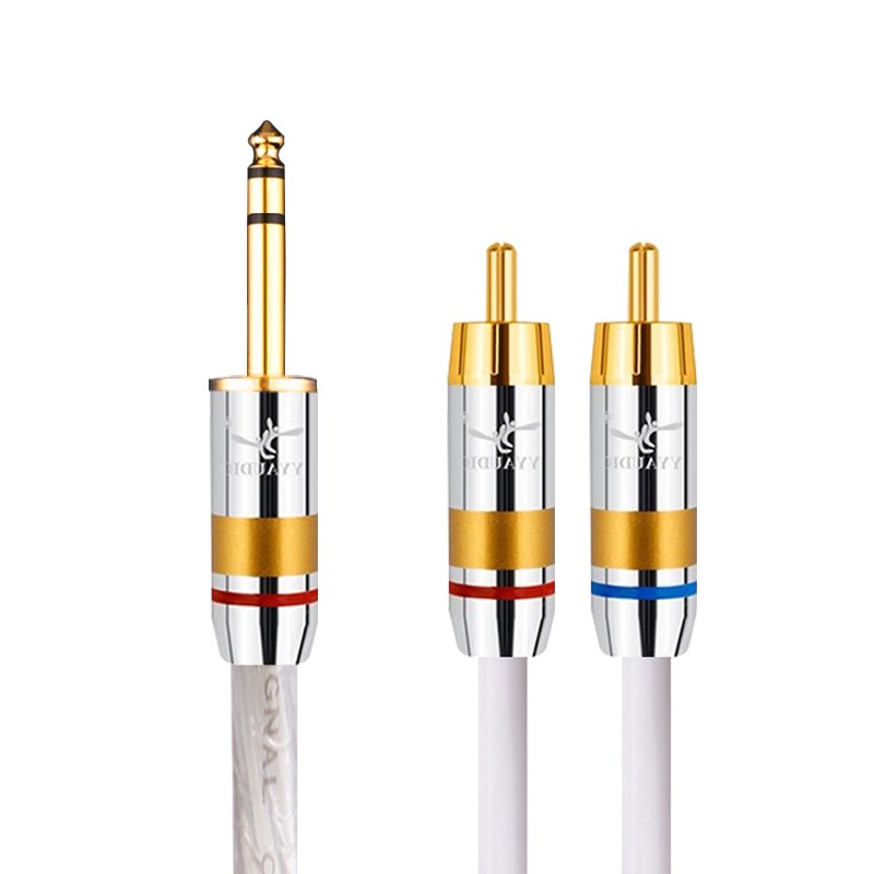 6.5大三芯双转道6.5分双莲花一声二音频线功放调音台连接线