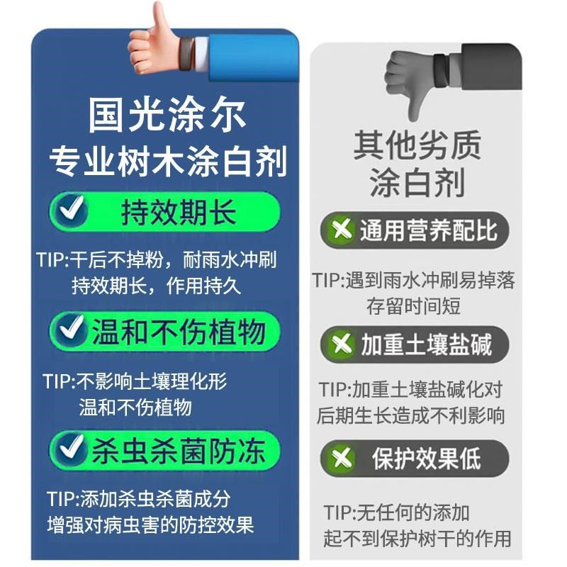 树木涂白剂树干刷白大树防虫杀菌防冻园林果树涂白粉替石灰可喷涂