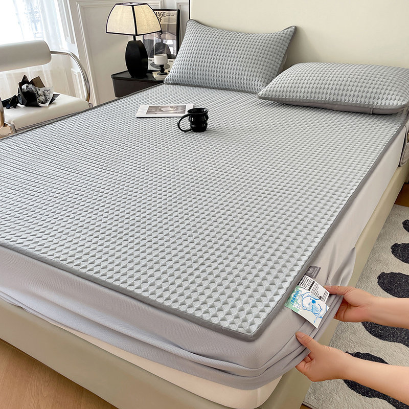 2024新款凉豆豆泡泡凉席三件套冰丝席空调软席全包可水洗宿舍家用,床上用品,冰丝席,淘宝优惠券,粉丝福利购,淘宝优惠卷