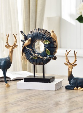 创意鹿摆件家居客厅酒柜电视柜装饰品工艺品开业礼品招财办公室