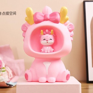 龙年存钱罐十二生肖龙儿童储蓄罐防摔可爱龙宝存钱罐只进不出摆件