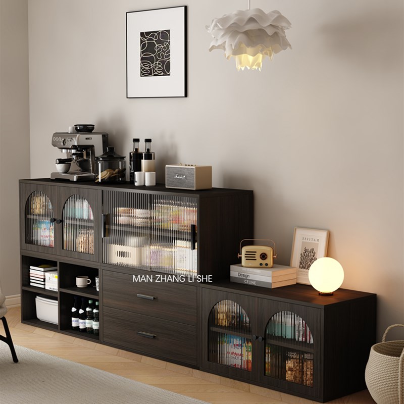 自由组合模块化橱柜存储北美现代展示柜餐具柜客厅组合柜电视柜低