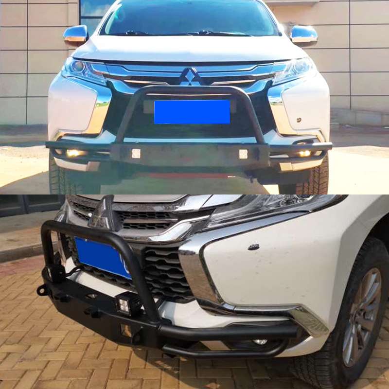 适用2015-2019 PAJERO sport帕杰罗劲畅简易款前杠BULL BAR带灯款