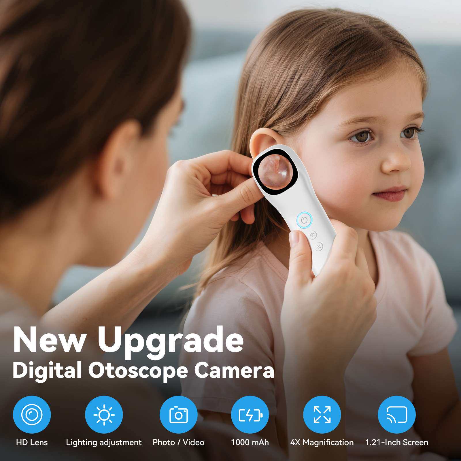 跨境爆款专用护理智能高清可视耳镜耳鼻喉检查镜耳道窥耳仪检耳镜