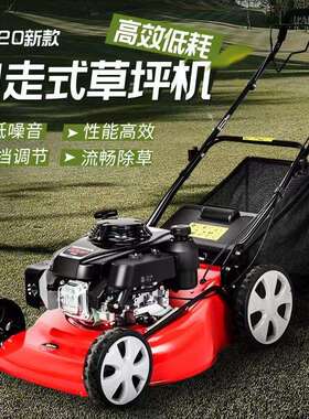 手推式汽油割草机GX160打草机草坪机自走剪草机园林除草机