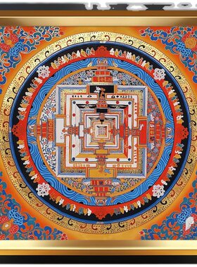 唐卡时轮金刚坛城西藏尼泊尔电表箱装饰画免打孔电闸盒装饰遮挡箱