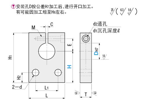 导向轴支座 侧面安装孔型 开口型SHYB SHYM SHYS SHYA SHYA16
