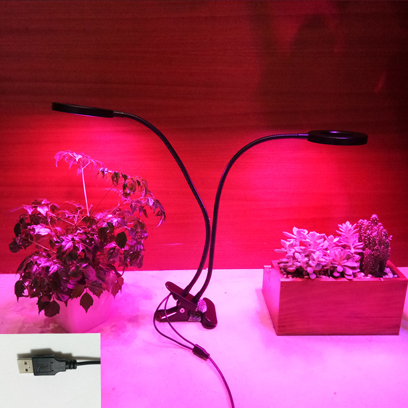 凝日led多肉补光灯可充电植物灯USB三色调光带定时室内家用生长灯