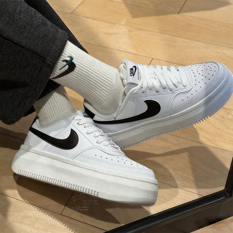 NIKE/耐克夏季板鞋女鞋休闲鞋透气运动鞋厚底显高防滑清新小白鞋图片