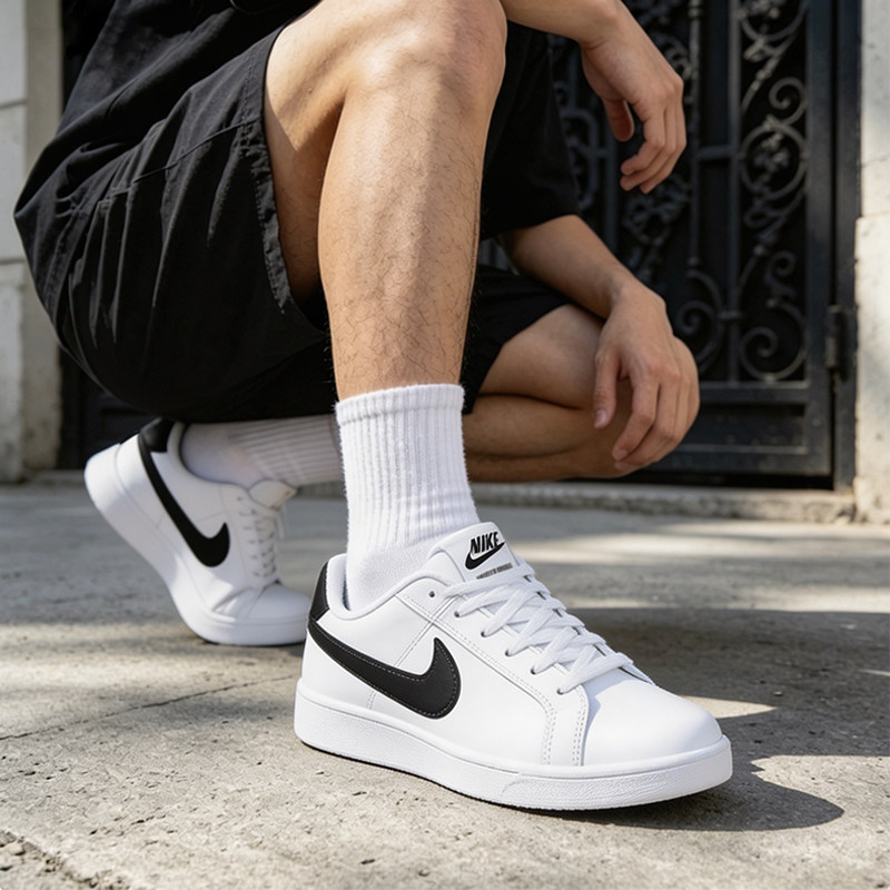 NIKE/耐克黑白撞色经典板鞋男鞋轻便透气低帮滑板鞋休闲鞋运动鞋