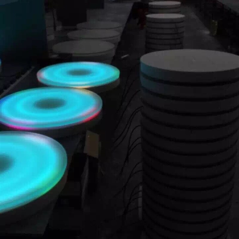LED地砖灯发光地板砖不锈钢钢化玻璃跳一跳道具地埋灯彩色跑感应