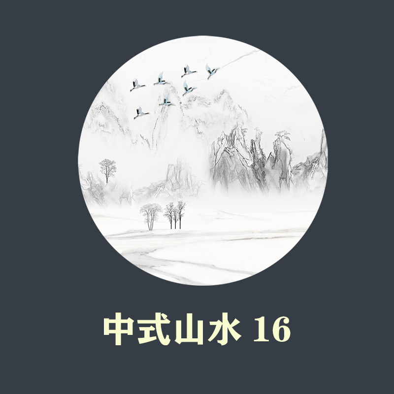 双面大理石人造石画定制做中式山水风景客厅玄关隔断屏风中间装饰
