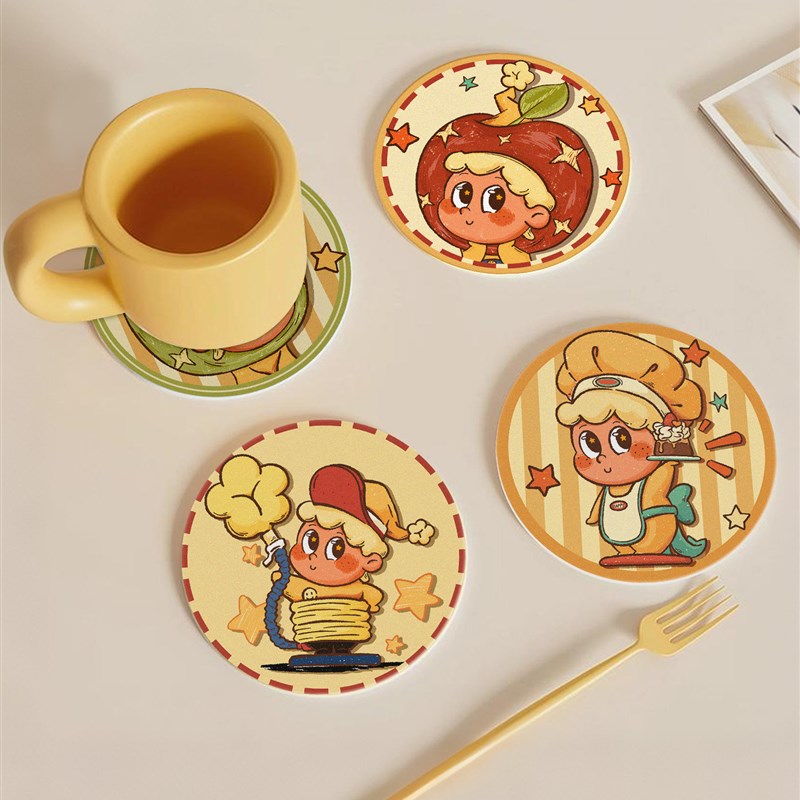 星星仔陶瓷隔热杯垫家用防烫耐高温锅垫碗垫防水餐桌加厚卡通桌垫