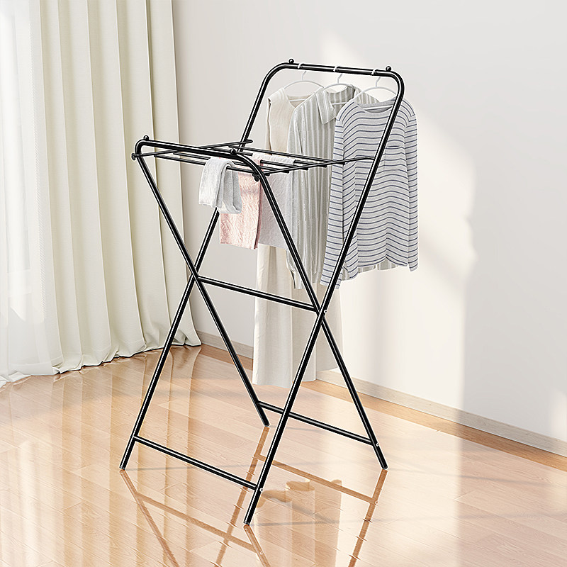 折叠晾衣架阳台晒衣架折叠家用挂衣架子落地取暖器小型烘干凉衣架