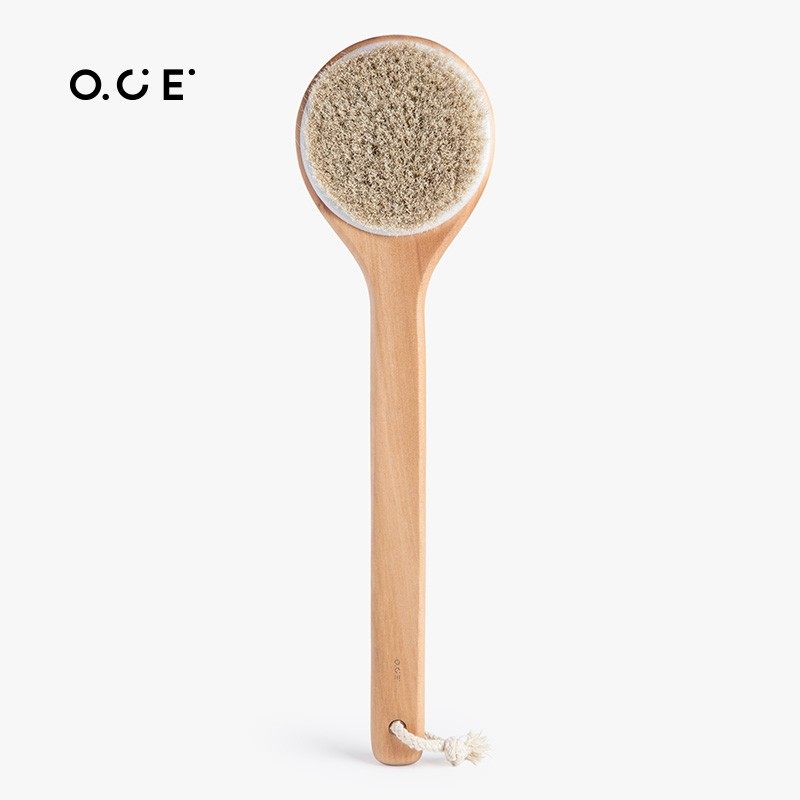 OCE家居荷木马鬃浴刷长柄洗澡沐浴刷软毛搓澡身体刷