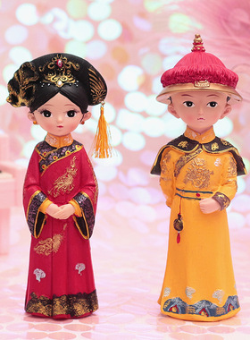 清宫娃娃俏格格宫廷风古装人偶皇帝皇后桌面玩偶摆件古风小装饰品