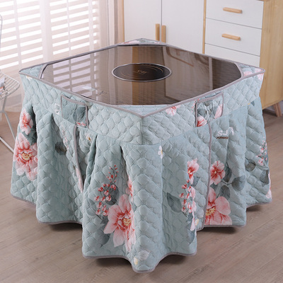 烤火桌子罩套新款正方形电炉罩被加厚麻将机电暖炉罩烤火桌子罩套