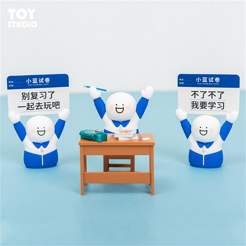 校服学生小蓝桌面摆件名片夹便签夹留言展示架可爱搞怪沙雕表情包,家居饰品,装饰摆件,淘宝优惠券,粉丝福利购,淘宝优惠卷