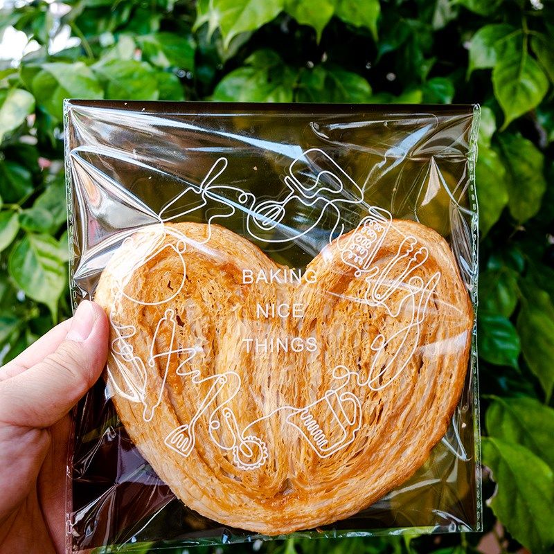 贝果面包蝴蝶酥自粘单独碱水包塑料切片手撕吐司牛角包自封袋烘焙