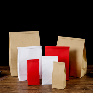 牛皮纸茶叶包装袋大号开窗透明自封袋散茶铁丝密封袋茶叶包装袋