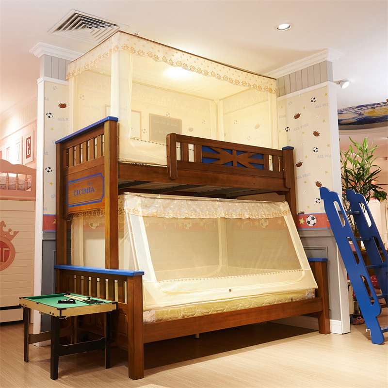 子母床蚊帐上下铺1.5米双层1高低儿童床帐篷1.2m梯形方形纹帐纱90,床上用品,蚊帐,淘宝优惠券,粉丝福利购,淘宝优惠卷