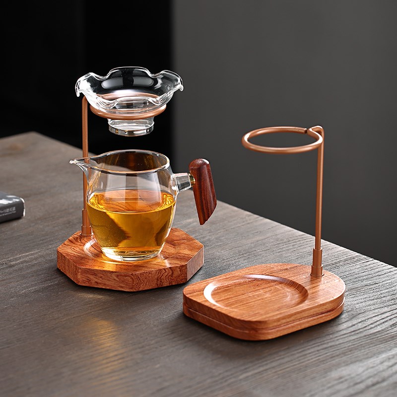 配件花梨茶漏架公道杯茶滤一体泡茶过滤器茶具茶隔漏斗茶叶滤网架