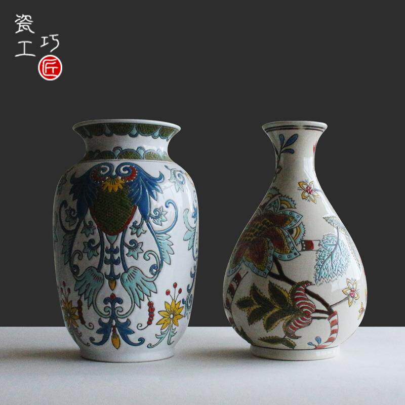 欧式复古装饰品摆件陶瓷花盆花艺花器餐桌花瓶客厅摆设工艺品创意