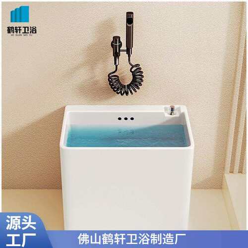 家用简约新款拖把池阳台家用卫生间拖布池不锈钢洗拖把墩布池地盆
